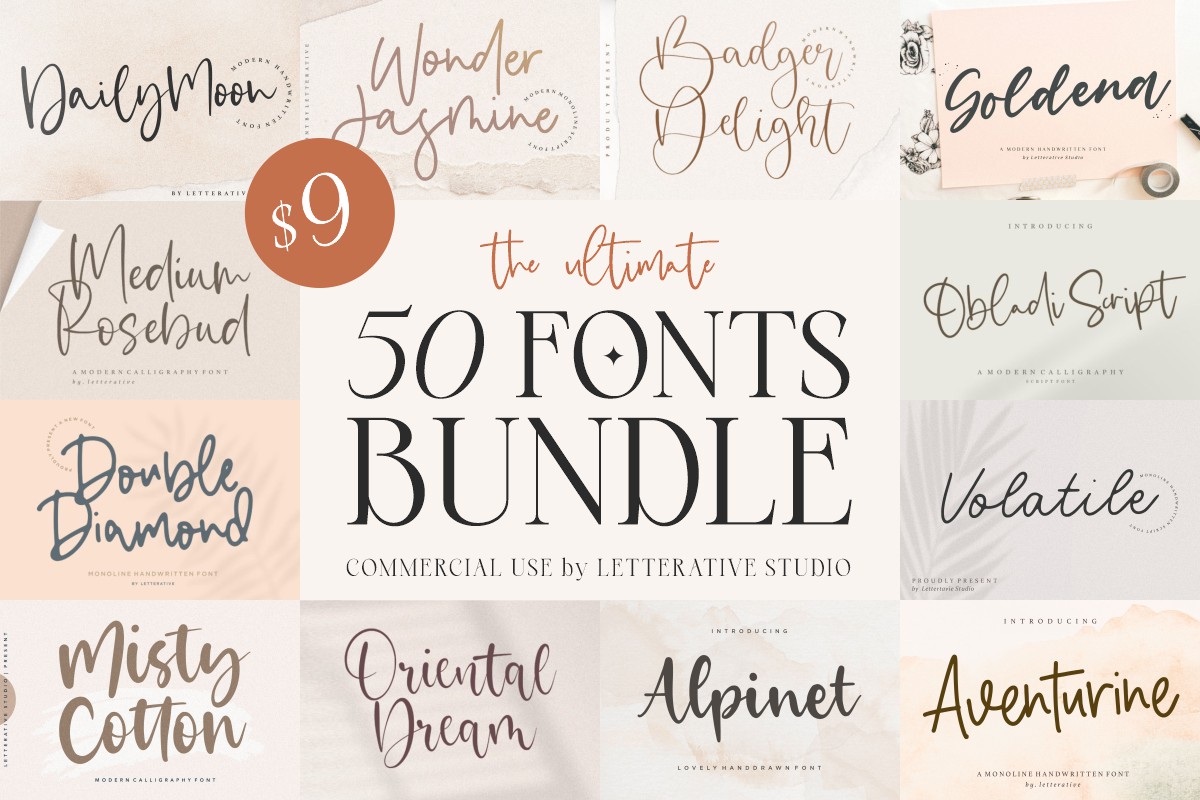 50 fonts bundle